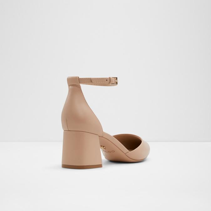 Uneral Women's Beige Block Heel Shoes image number 2