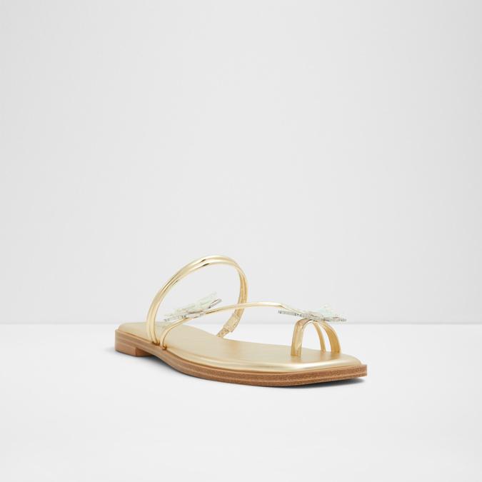 Glasswing Women's Gold Flat Sandals image number 5