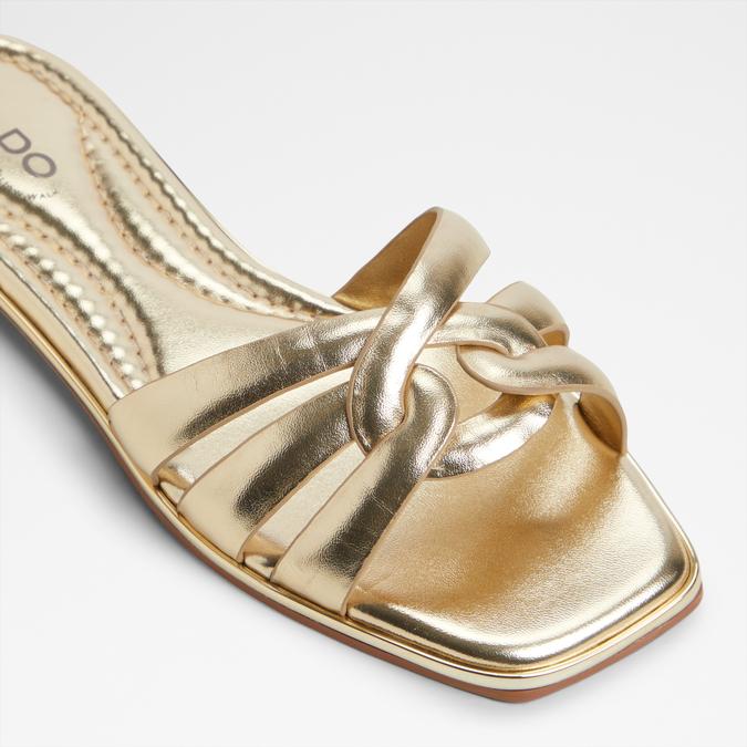 Augustya-In Women's Gold Flat Sandals image number 5