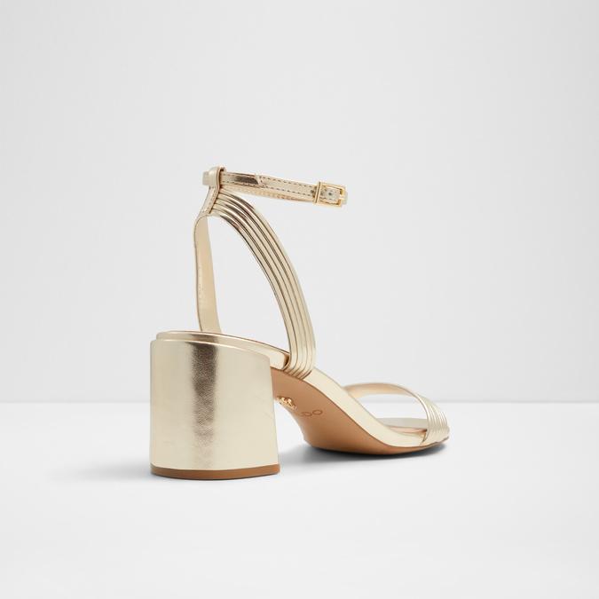 Emelda Women's Gold Block Heel Sandals image number 2