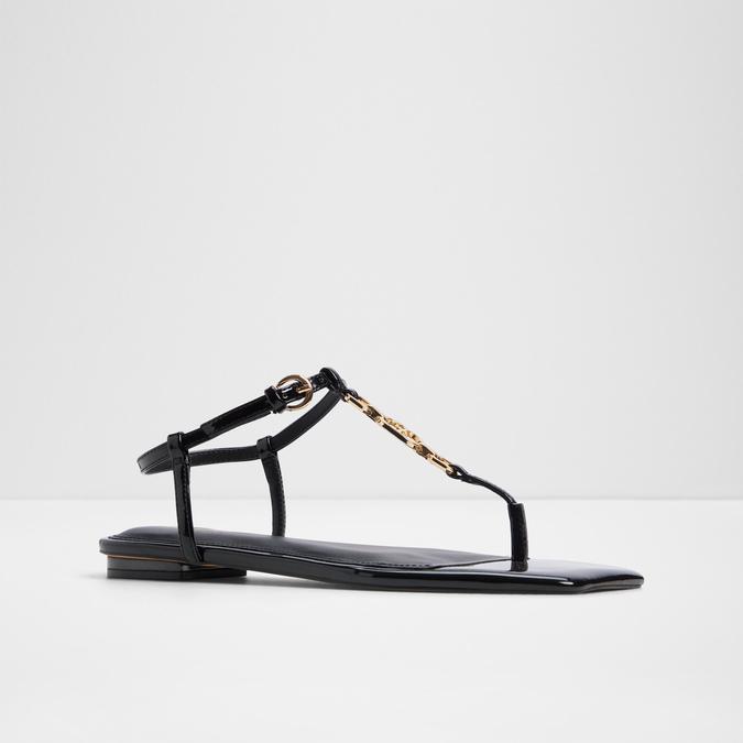 Lorenza-In Women's Black Flat Sandals image number 4