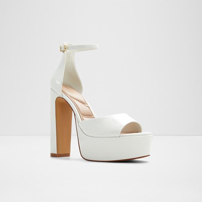 Nissa-In Women's White Block Heel Sandals image number 4