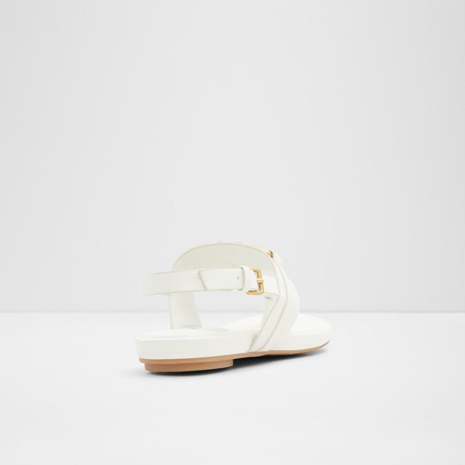 Afoetha Women's White Flat Sandals image number 2