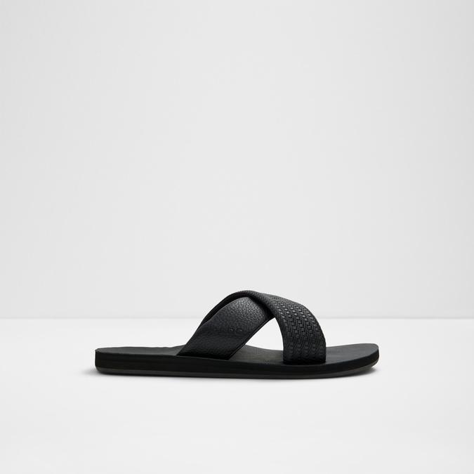 Buy Black Plain Color Block Strap Slip-on Sandals For Men by Morf Online at  Aza Fashions.