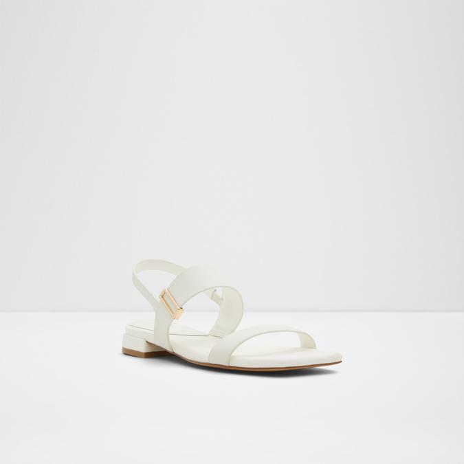 Nuwin Women's White Flat Sandals image number 4