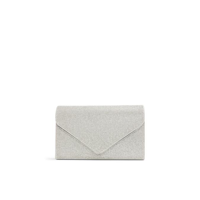 Qweenbee Women's Silver Clutch image number 0