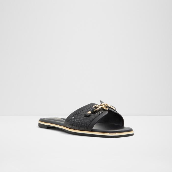 Alamassi Women's Black Flat Sandals image number 4