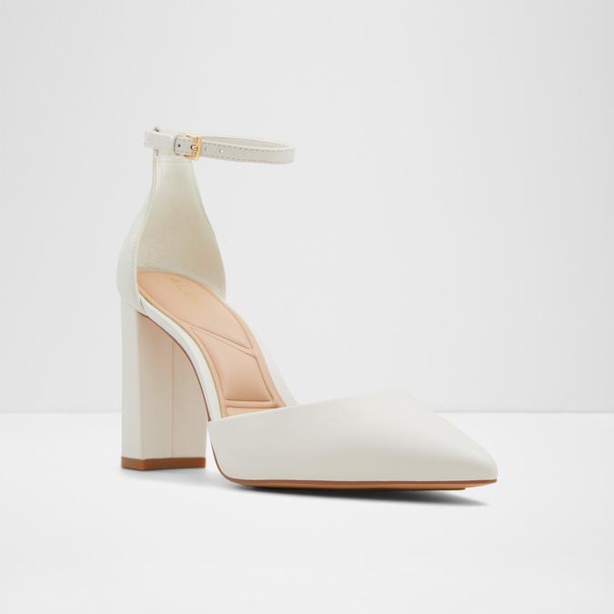 Faith Women's White Block Heel Shoes image number 4