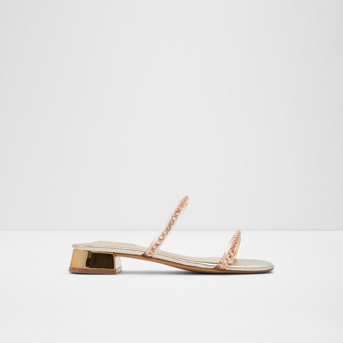 Louise Et Cie Jianna Metallic Gold Leather Round Toe Block Heels 6 6M | eBay