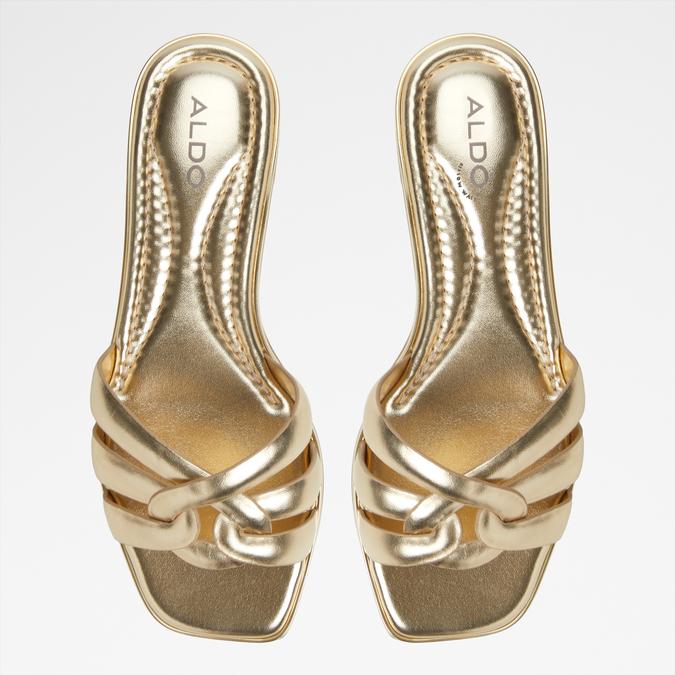 Augustya-In Women's Gold Flat Sandals image number 1