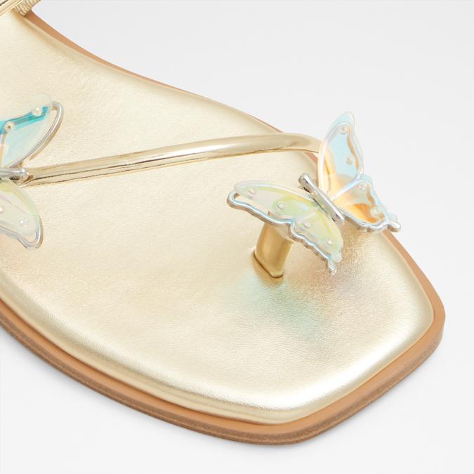 Glasswing Women's Gold Flat Sandals image number 6