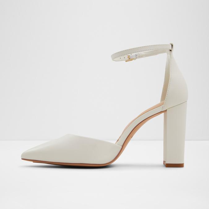 Faith Women's White Block Heel Shoes image number 3