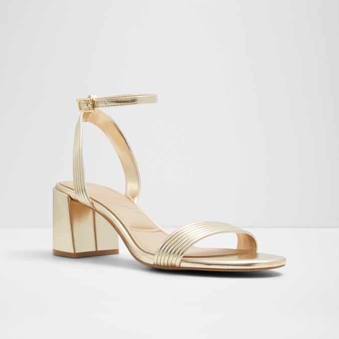 Emelda Women's Gold Block Heel Sandals image number 4