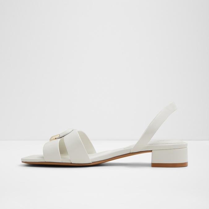 Alamaendar Women's White Block Heel Sandals image number 3