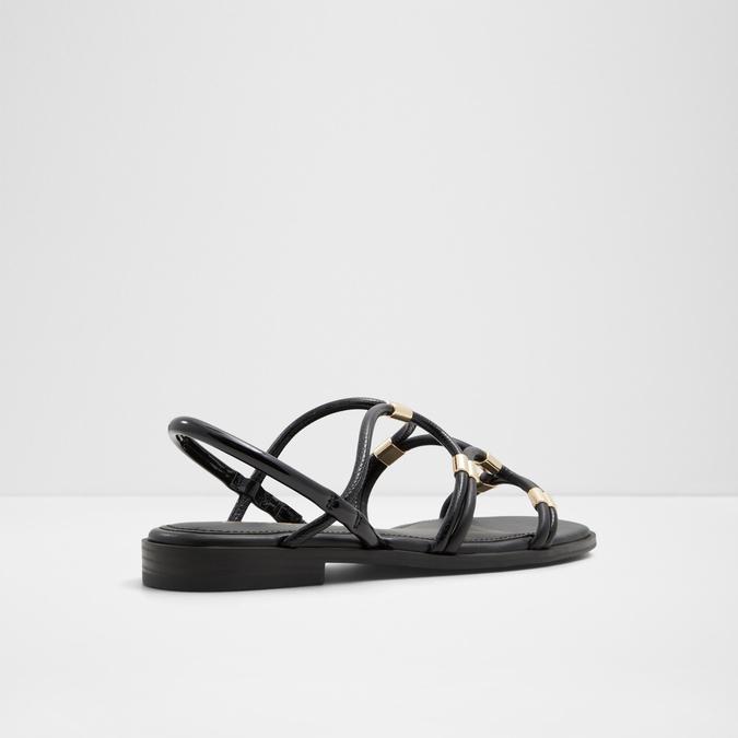 Bychan Women's Black Flat Sandals image number 2