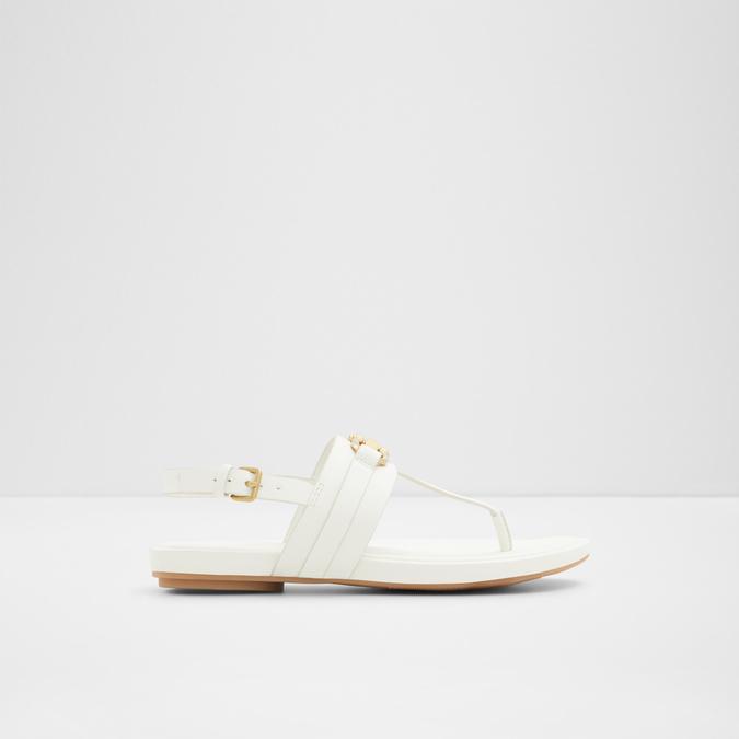 Afoetha Women's White Flat Sandals image number 0