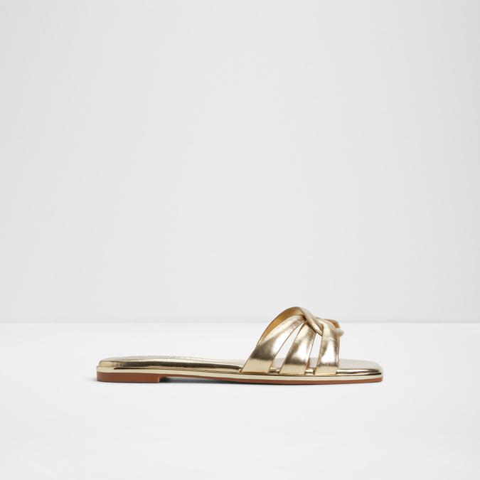 Augustya-In Women's Gold Flat Sandals