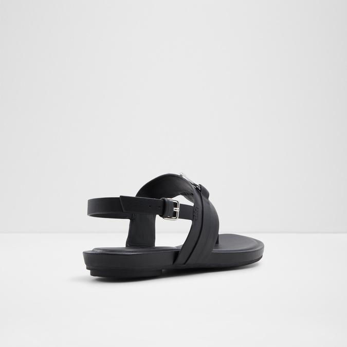 Afoetha Women's Black Flat Sandals image number 2