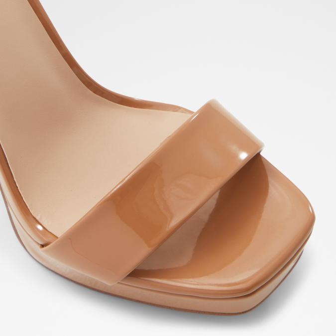 Estatos Open Toe Chunky Heel Brown Coloured Gladiator Sandal
