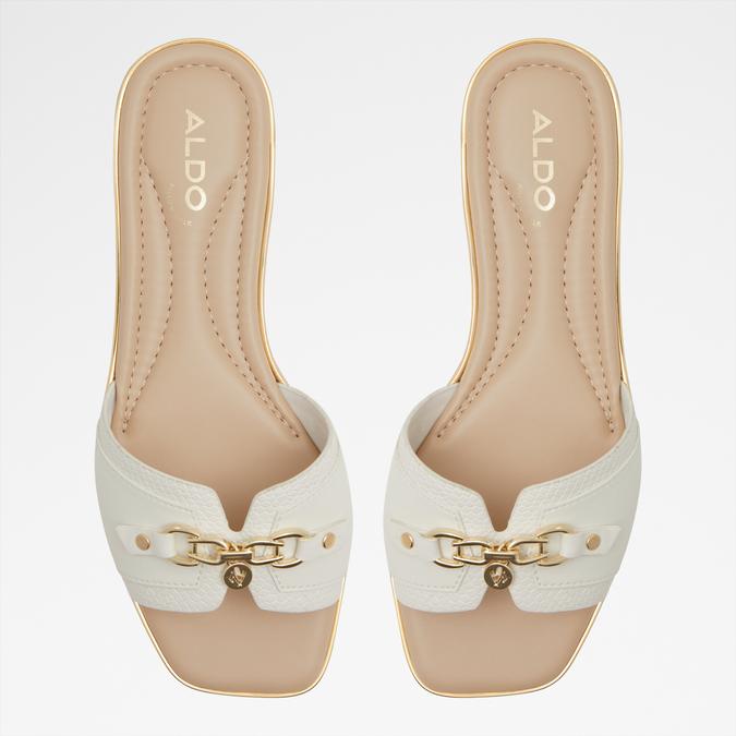 Alamassi Women's White Flat Sandals image number 2