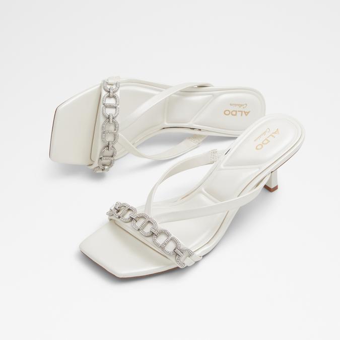 Buy GNIST White Strappy Tie up Block Heel Sandal for Women Online in India