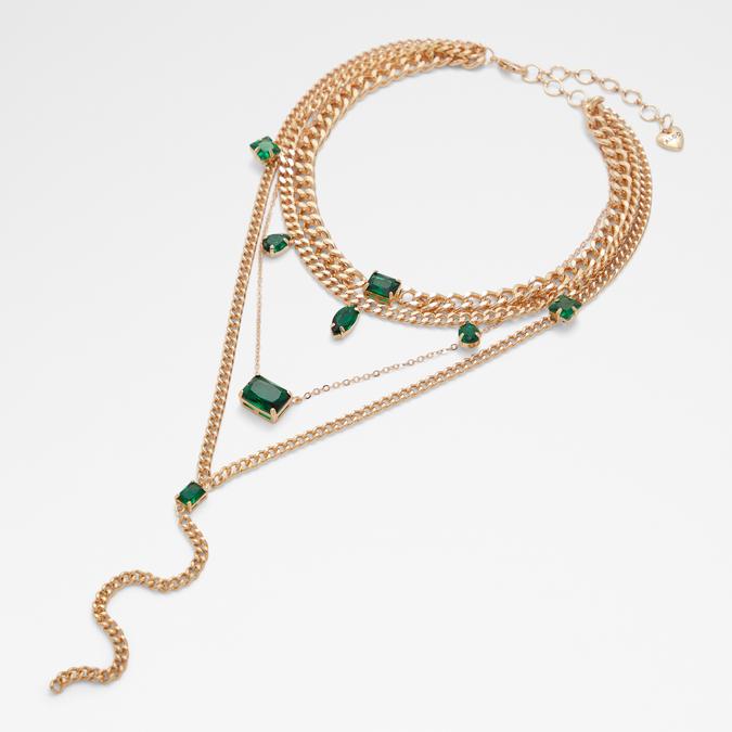 Green color vilandi kundan long matte gold temple necklace set - Jaipur  Mart - 4256987