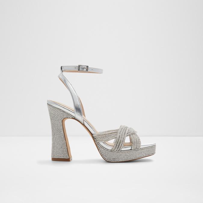 Silver Artificial Leather High Heel Sandal For Ladies at Best Price in  Mumbai | Laxmichand & Sons