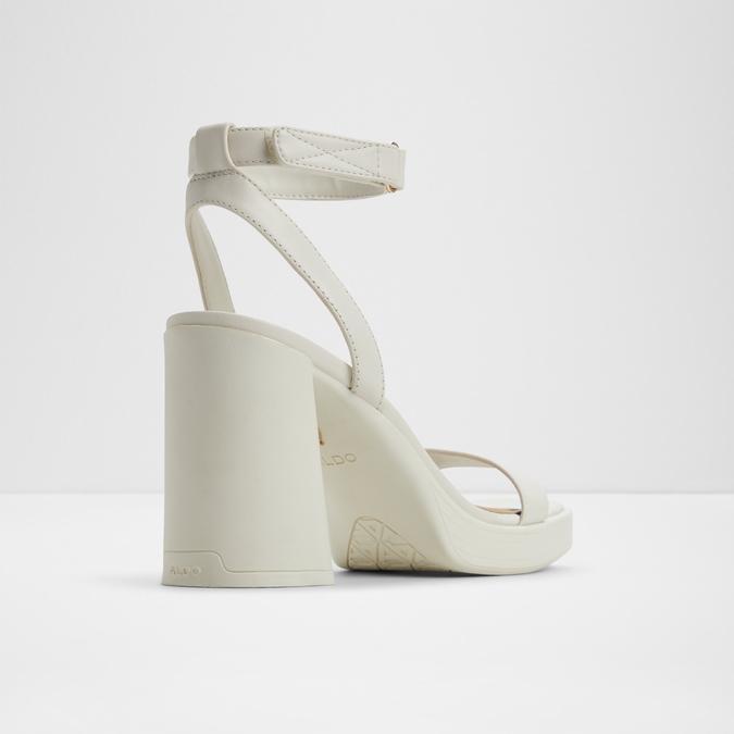 Berade-In Women's White Block Heel Sandals image number 2