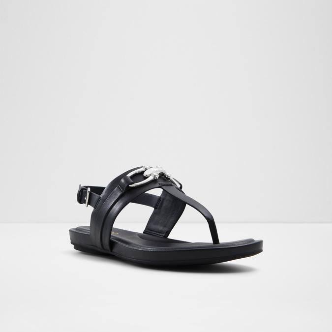 Afoetha Women's Black Flat Sandals image number 4