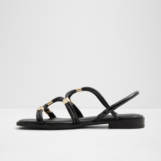 Bychan Women's Black Flat Sandals image number 3