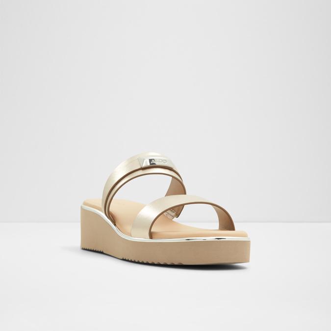 Gold and white online sandals