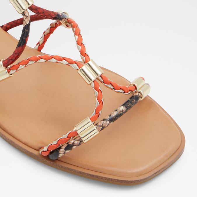 Oceriwenflex Women's Orange Flat Sandals image number 5