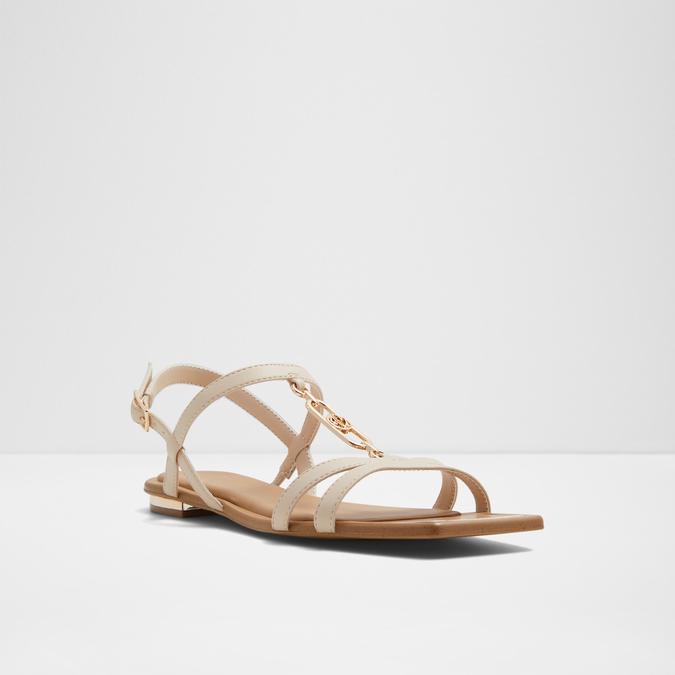 Glaoni Women's Beige Flat Sandals image number 4