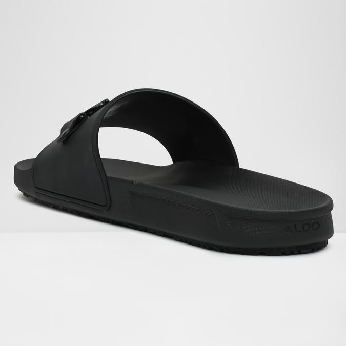 Loungeslide-In Men's Black Strap Sandals image number 2