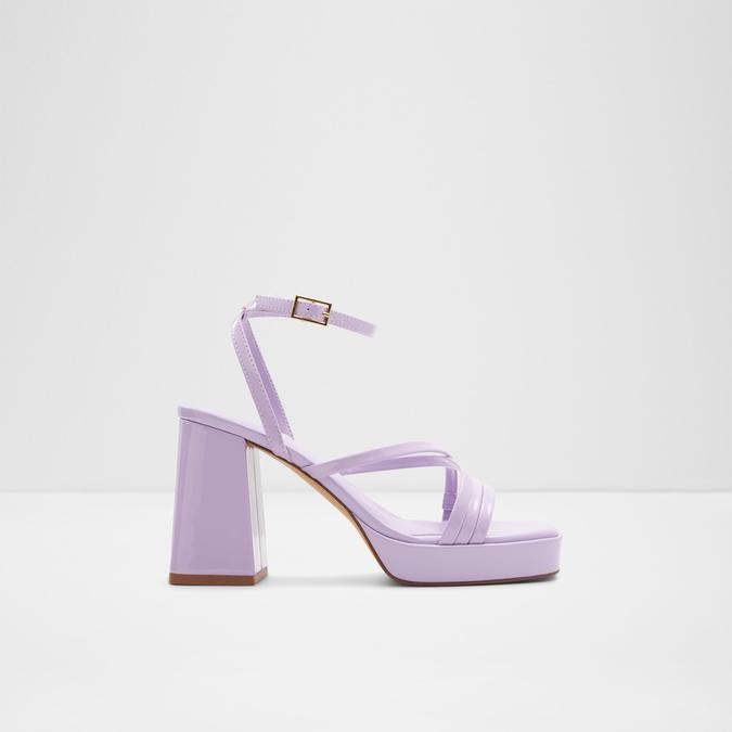 London Rebel strappy heeled sandals in lilac metallic | ASOS