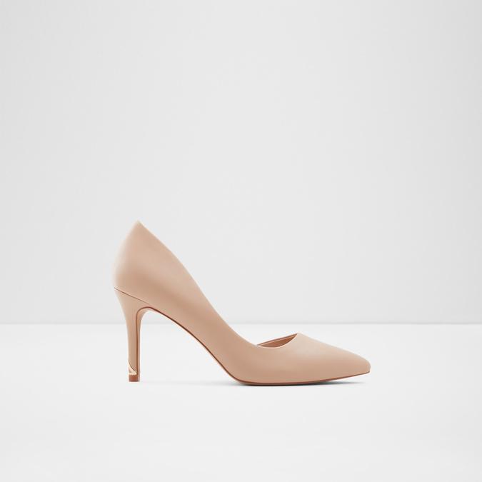 Glamorous Wide Fit patent block heel court shoes in beige | ASOS
