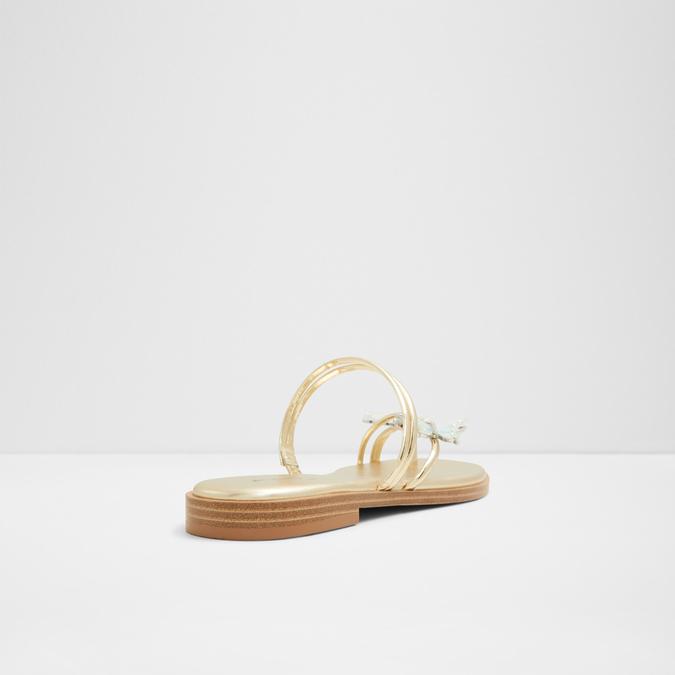 Glasswing Women's Gold Flat Sandals image number 3