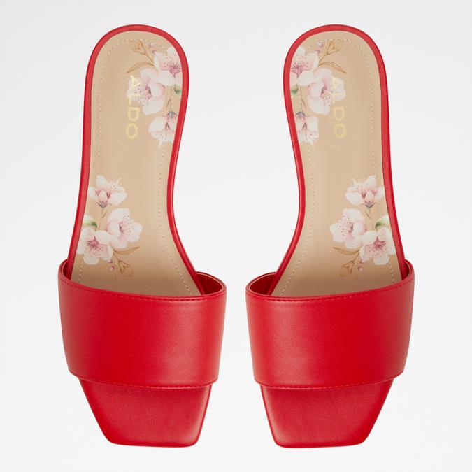 Agnis-In Women's Red Flat Sandals