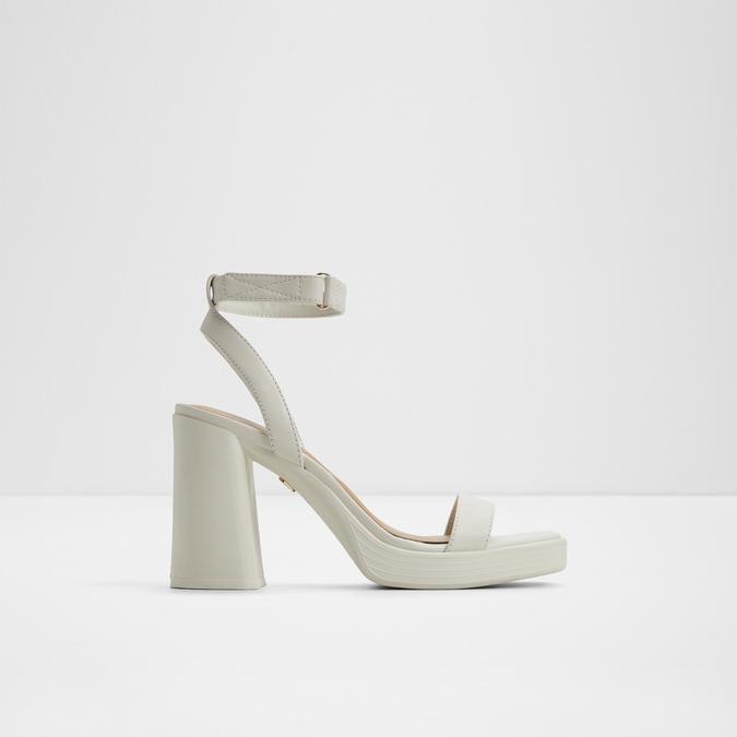 Berade-In Women's White Block Heel Sandals image number 0