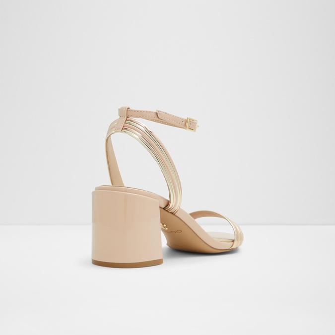 Emelda Women's Beige Block Heel Sandals image number 2