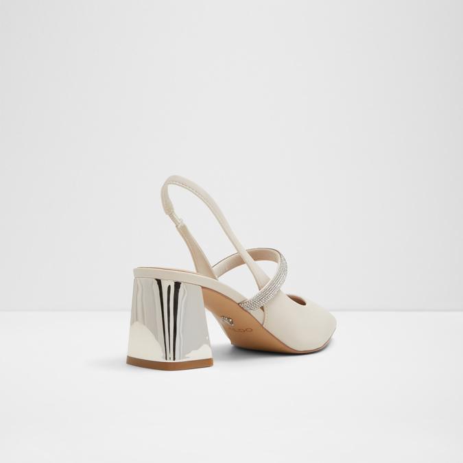 Kaiaria Women's White Block Heel Shoes image number 2