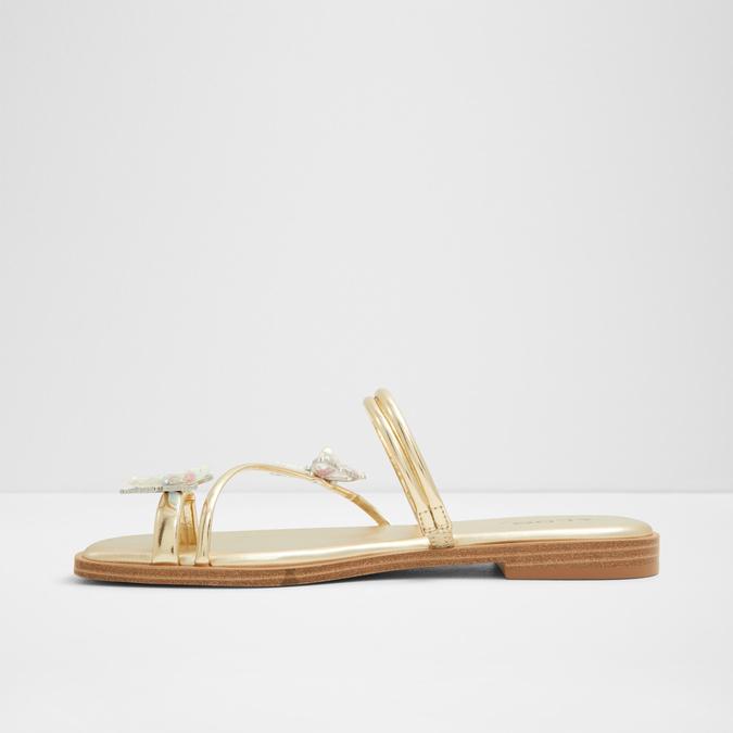 Glasswing Women's Gold Flat Sandals image number 4