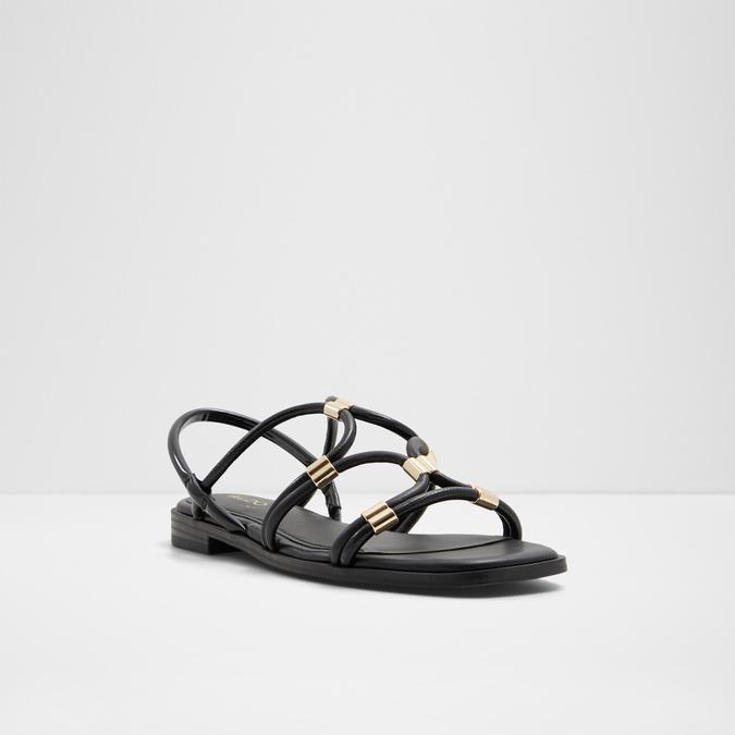 Bychan Women's Black Flat Sandals image number 4