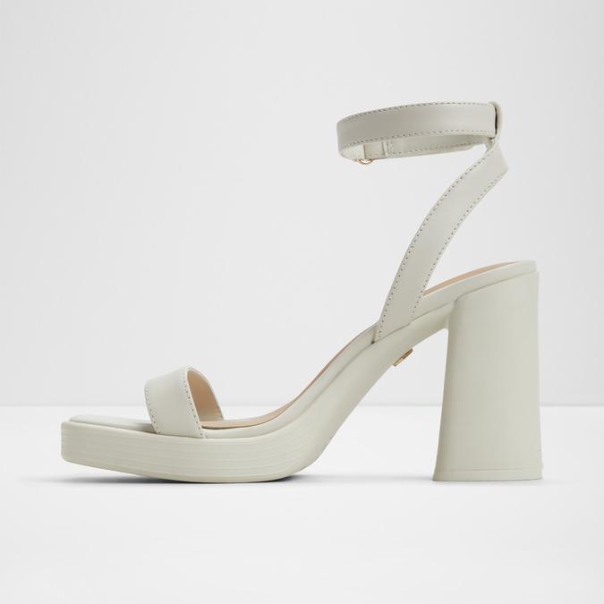 Berade-In Women's White Block Heel Sandals image number 3