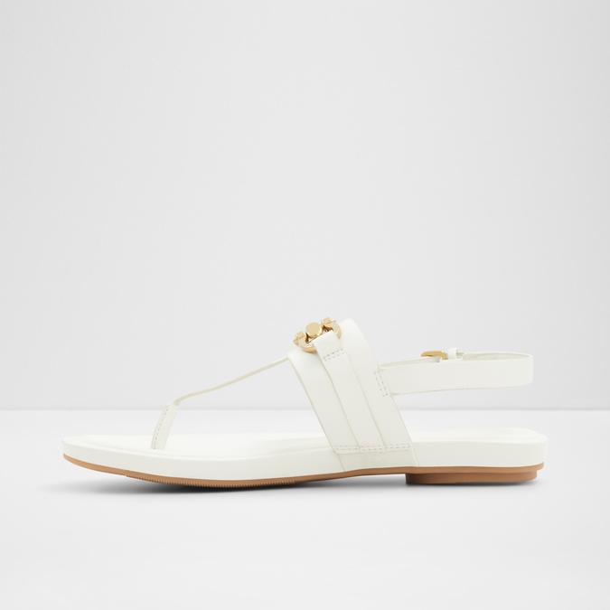 Afoetha Women's White Flat Sandals image number 3