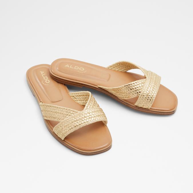 Aldo store gold slides